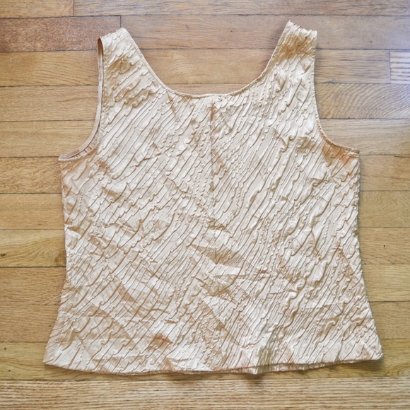 Vintage 80's Metallic Gold Tank Top - Picture 2 of 4
